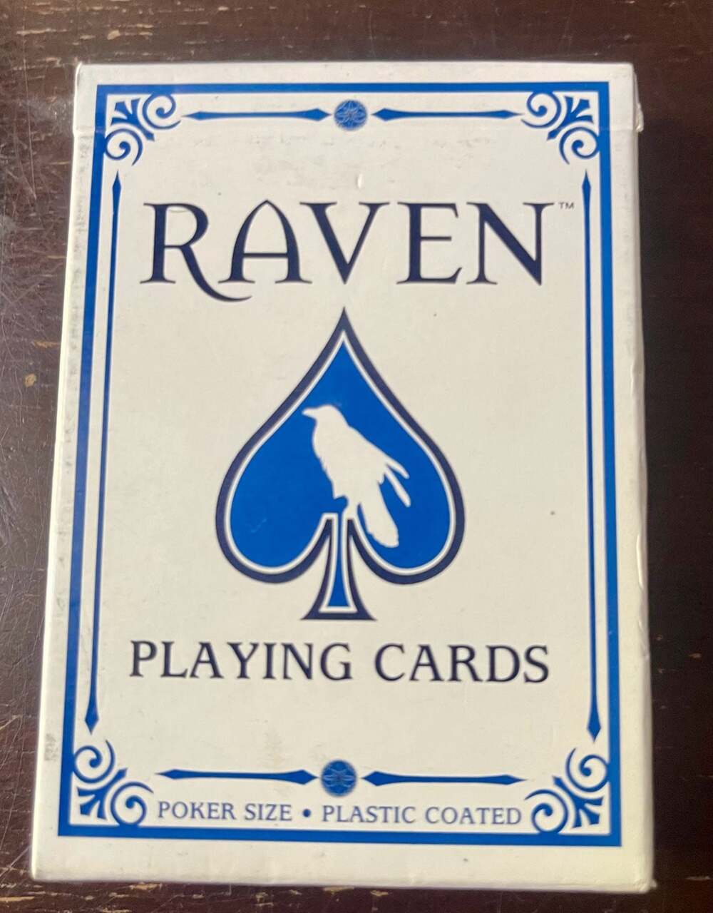Fundex Raven Poker Size Plastic Coated Playing Cards Blue Deck
